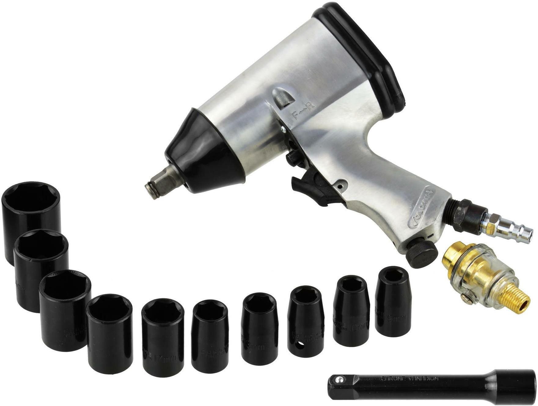 GEKO pneumatický rázový uťahovák 1/2“ s orechmi 15 ks Rázový uťahovák