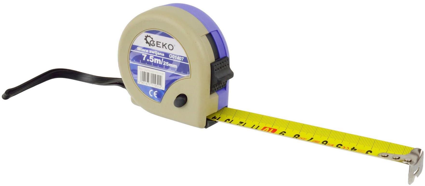 GEKO zvinovací meter 7,5 m × 25 mm Zvinovací meter