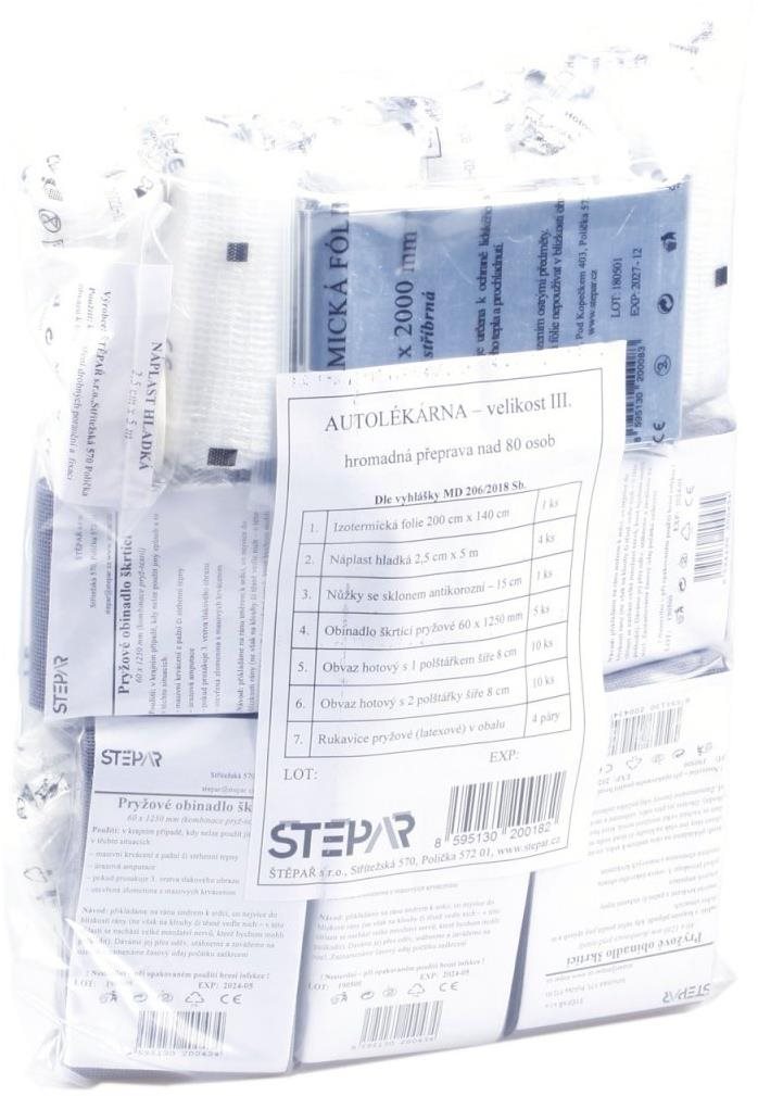 ŠTĚPAŘ Autolekárnička veľkosť III., preprava nad 80 osôb, náplň,...