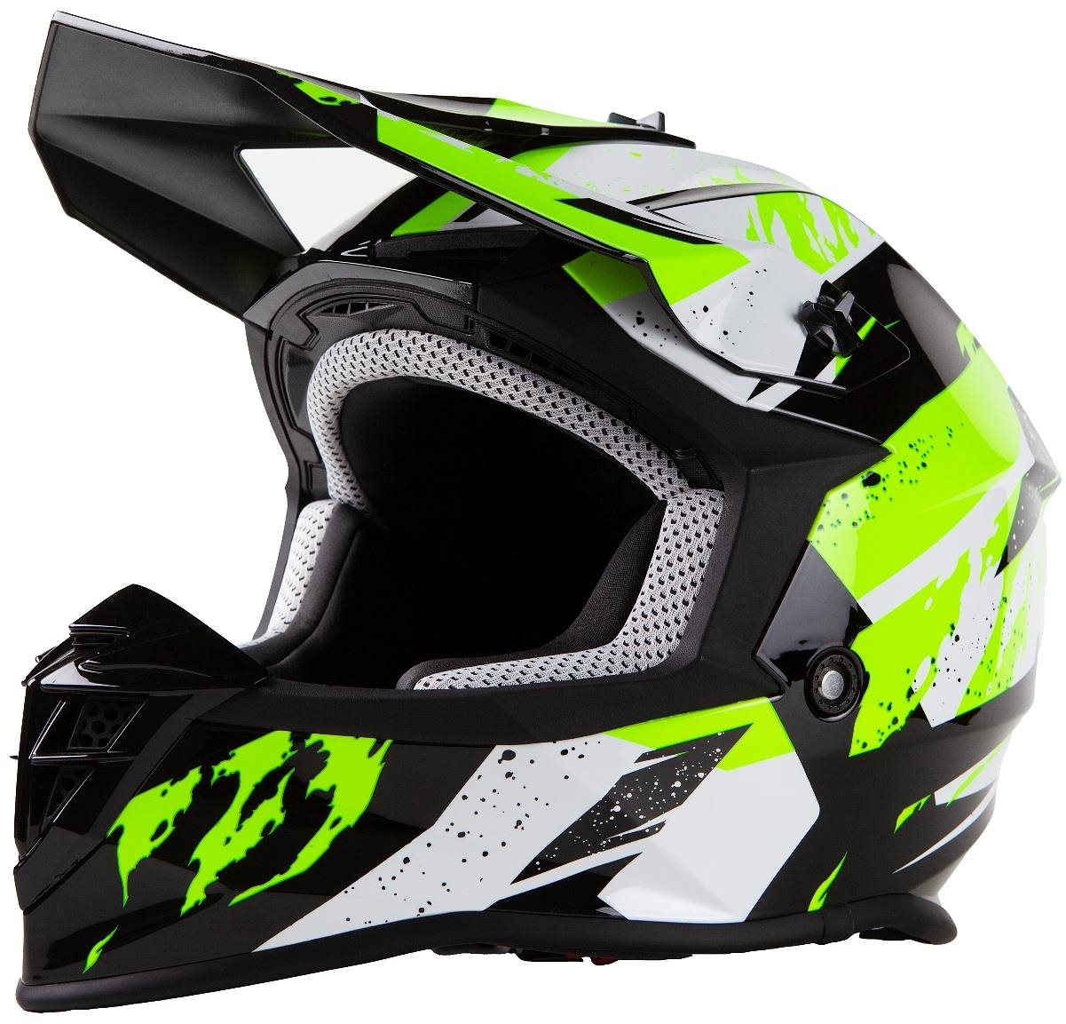 MAXX – MX 633 Cross čierno-zelená reflex M Prilba na motorku