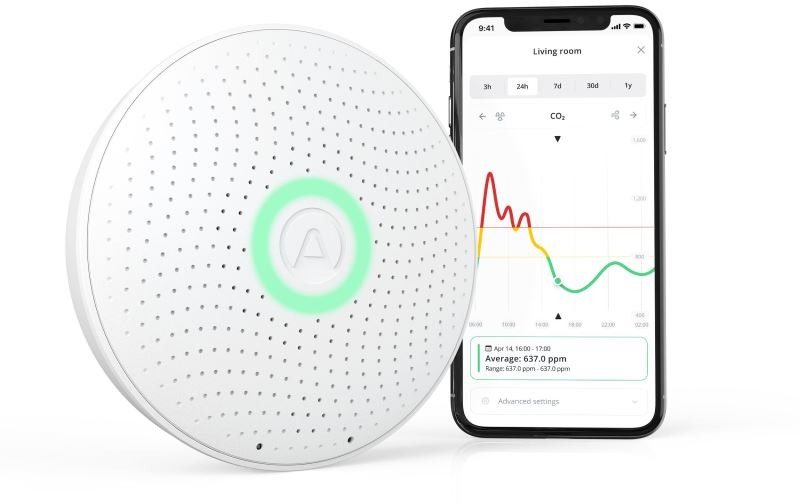 Airthings Wave plus – senzor kvality ovzdušia, radónu, vlhkosti,...