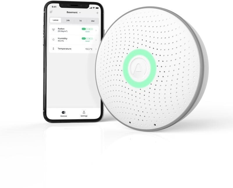 Airthings Wave 2nd GEN – detektor radónu Merač kvality vzduchu
