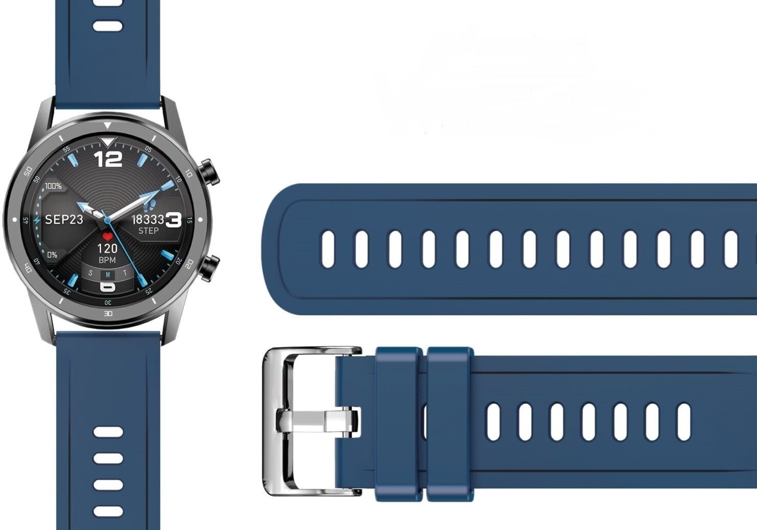 Aligator Watch 22 mm silikónový remienok modrý Remienok na hodinky