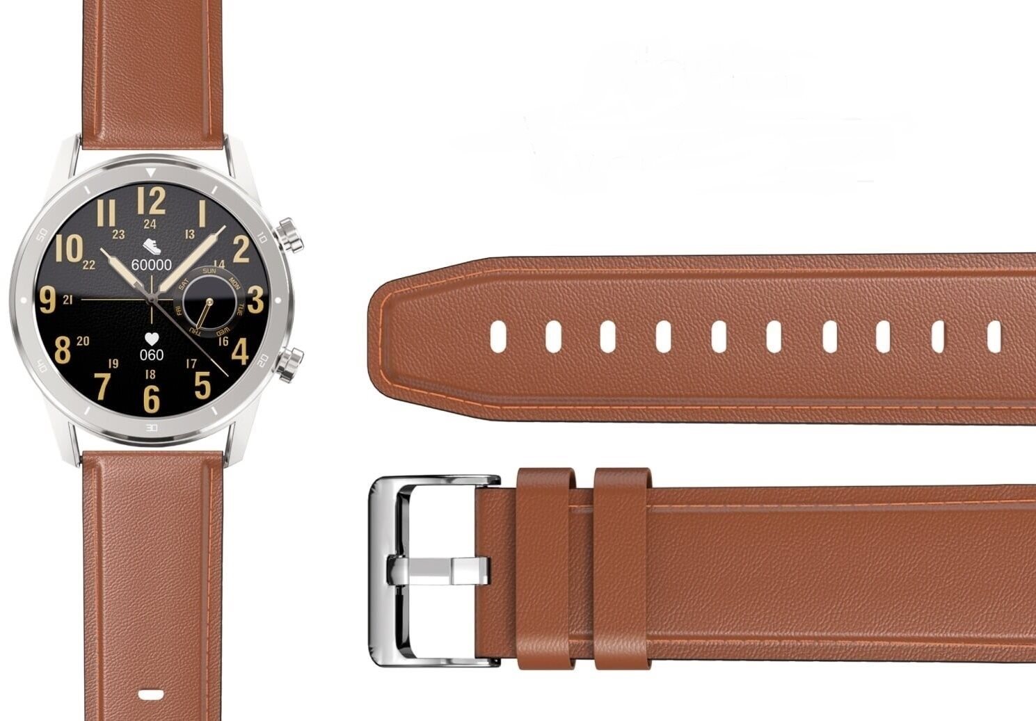 Aligator Watch 22 mm bőr - barna Szíj