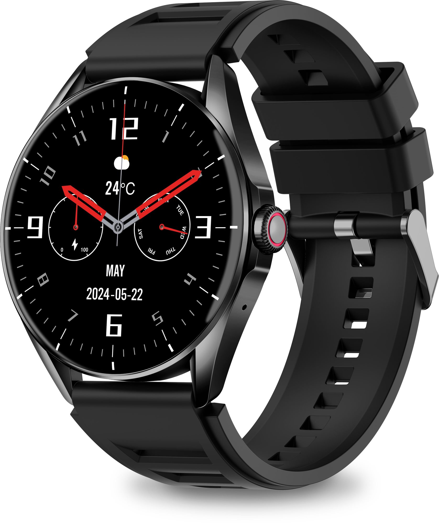 Aligator Watch AMOLED, čierne Smart hodinky
