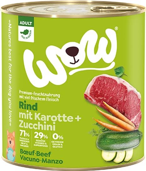 WOW Hovädzie s karotkou Adult 800g Konzerva pre psov