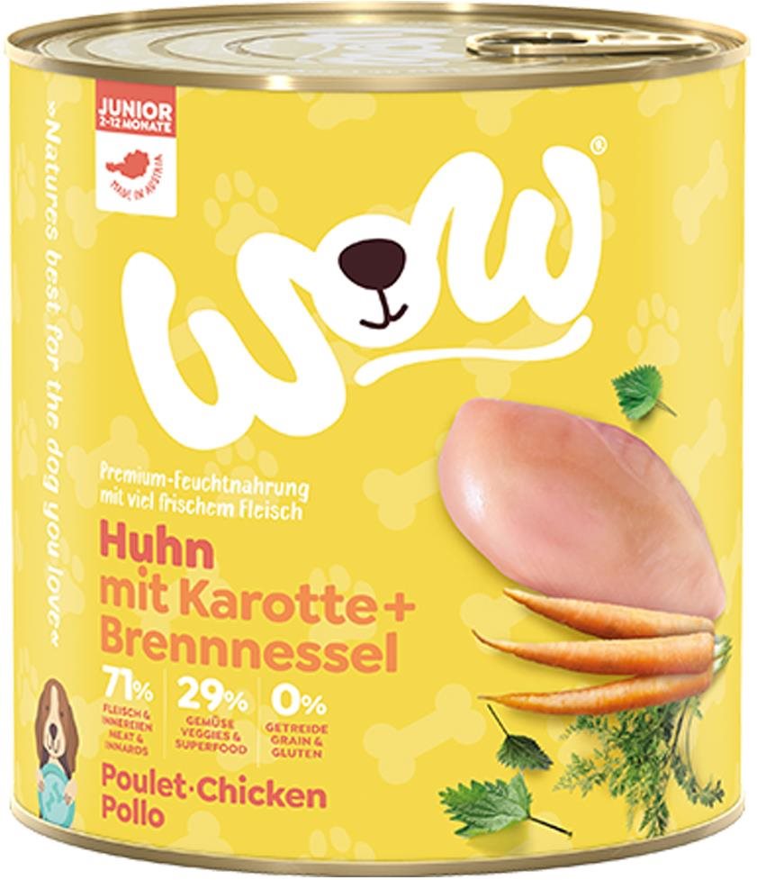 WOW Kuracie s karotkou Junior 800g Konzerva pre psov