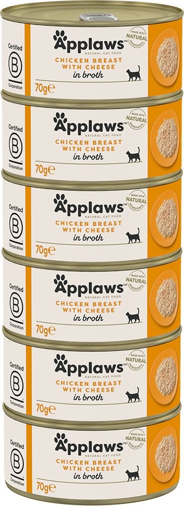 Applaws konzerva Kuracie prsia so syrom 6 × 70 g Konzerva pre mačky