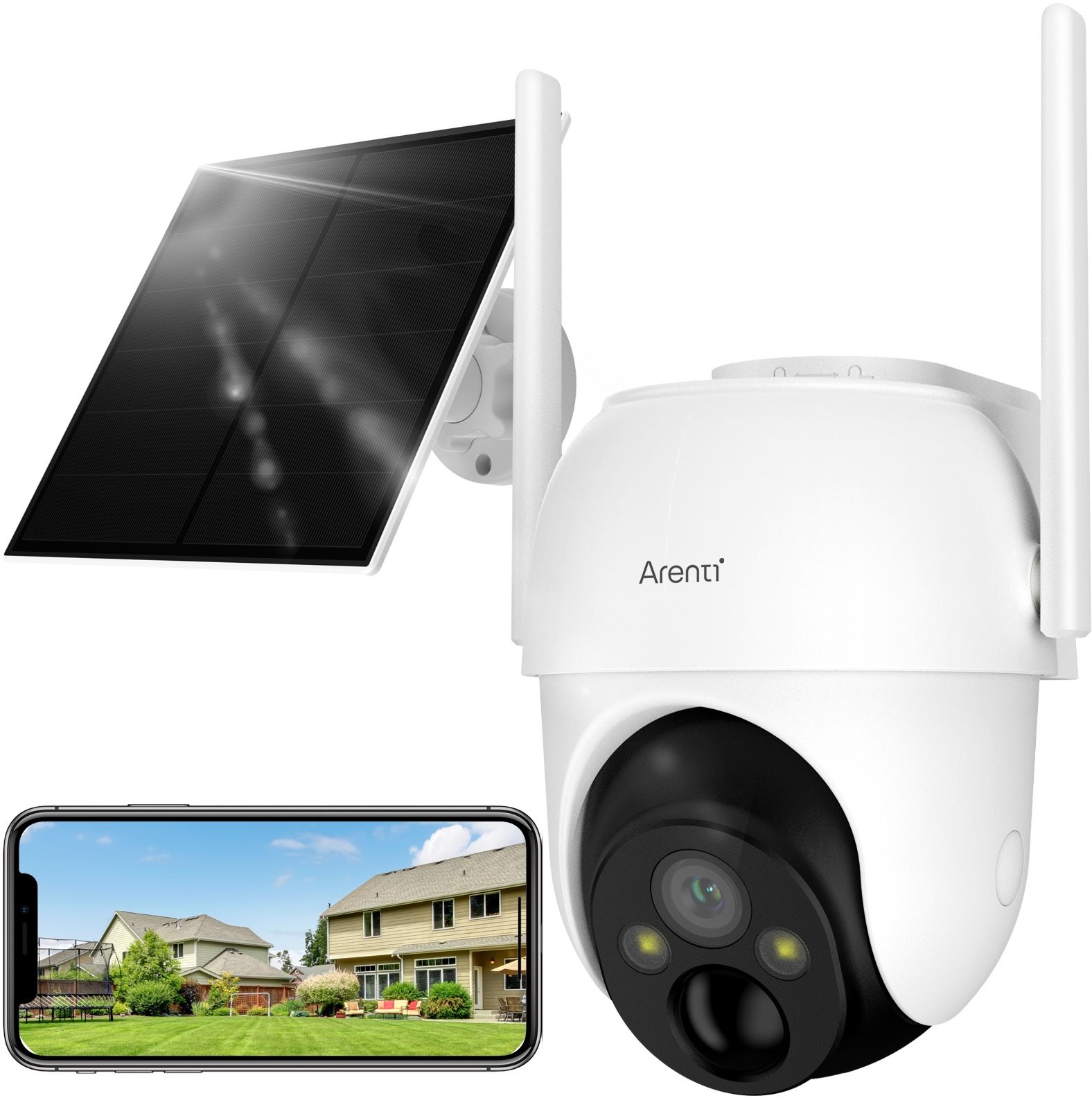 ARENTI GO2T Wi-Fi 3MP/2K UHD PTZ Batterie Kamera + Solarpanel...