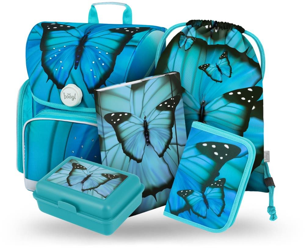 BAAGL 5 Set Ergo Butterfly: aktovka, penál, sáček, desky, box...