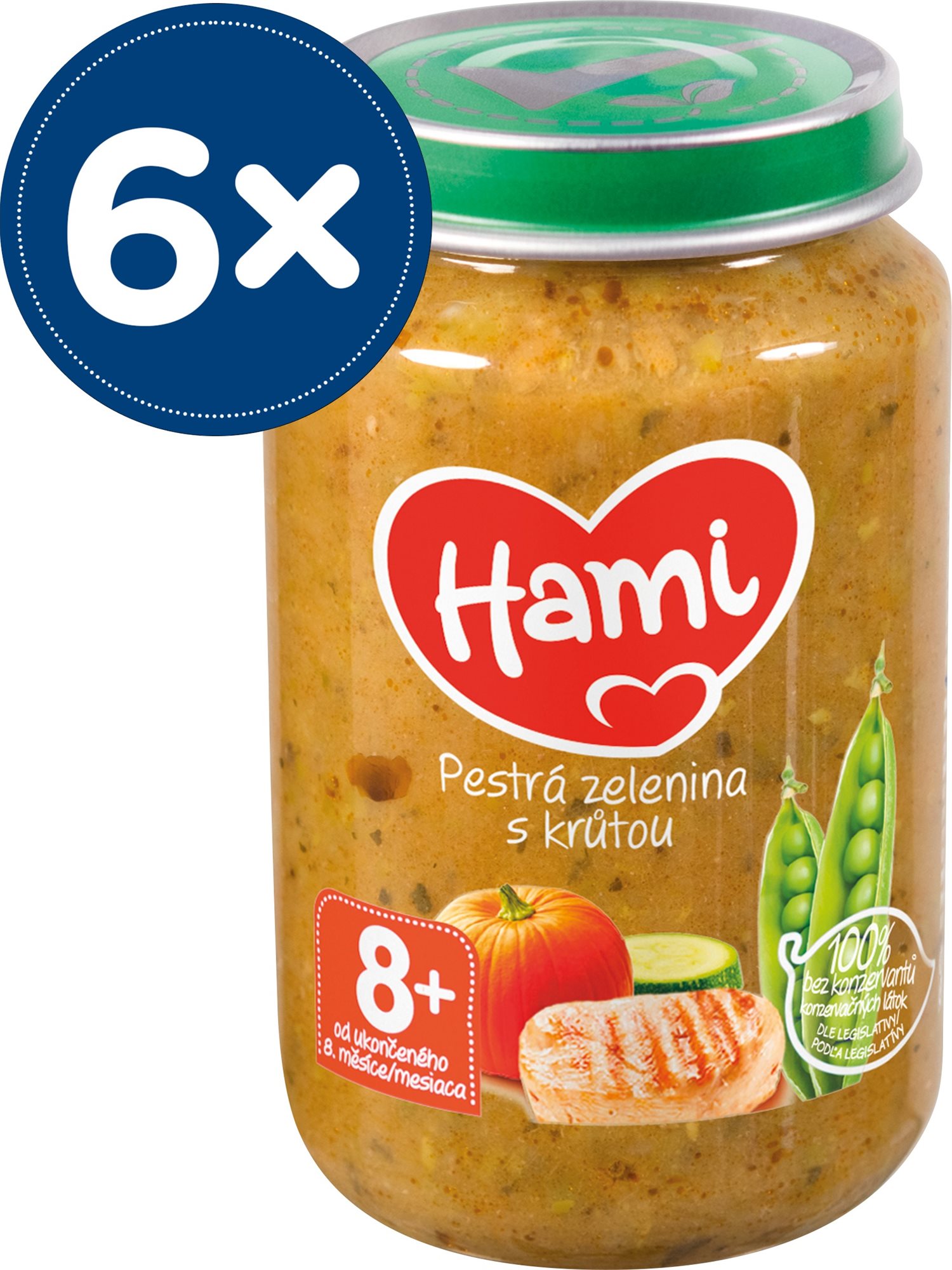 Hami Pestrá zelenina s krůtou 6× 200 g Příkrm