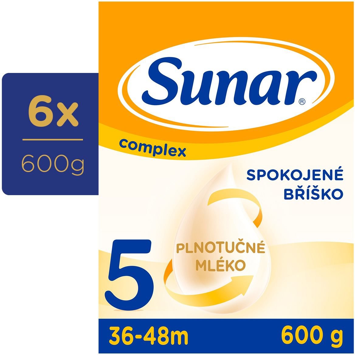 Sunar Complex 5 detské mlieko, 6× 600 g Dojčenské mlieko