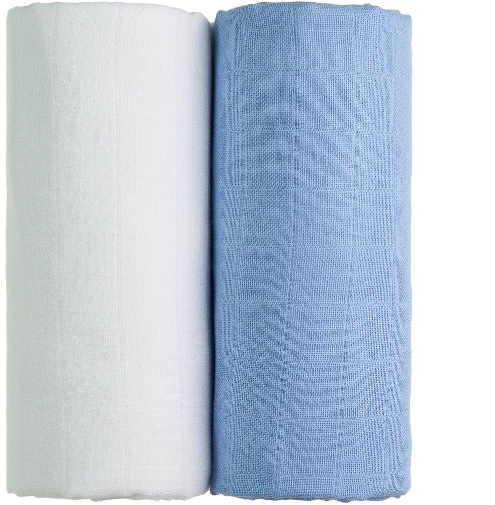 T-tomi TETRA Osušky 2 ks white + blue Detská osuška