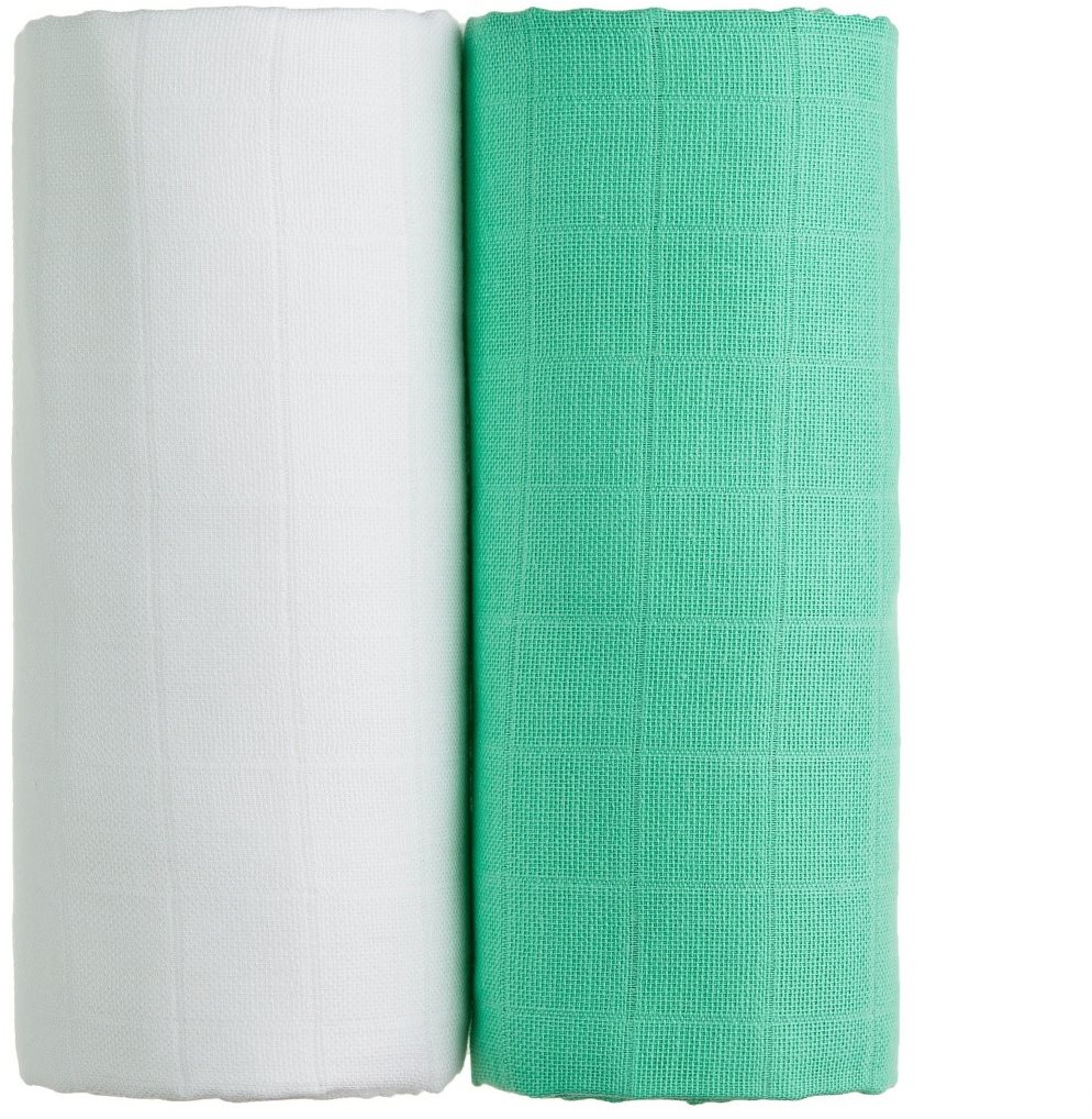 T-tomi TETRA Osušky 2 ks white + green Dětská osuška