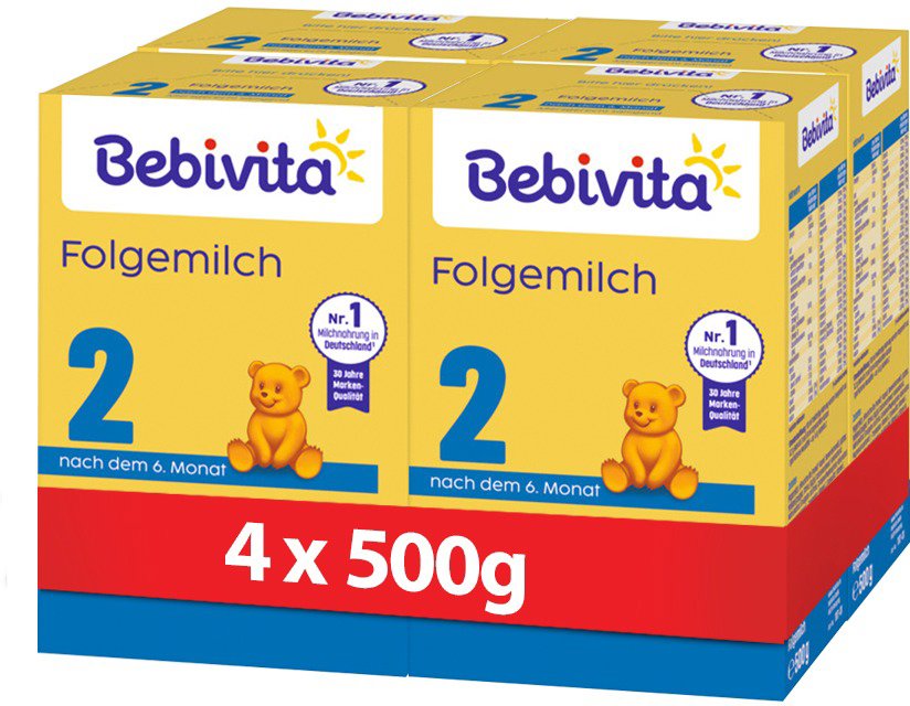 BEBIVITA 2 Pokračovací kojenecká výživa 6m+  4× 500 g Kojenecké mléko