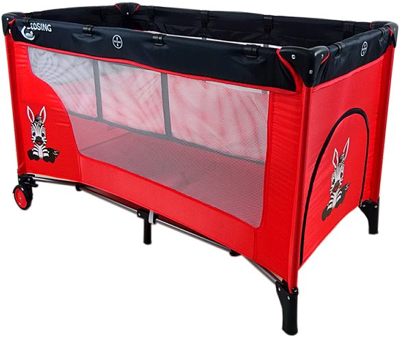 COSING ADAM s polohovaním – Zebra Red Cestovná postieľka
