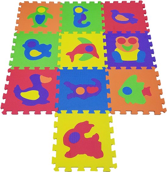 COSING EVA Puzzle - Podložka - Zvieratká (10 ks) Penové puzzle