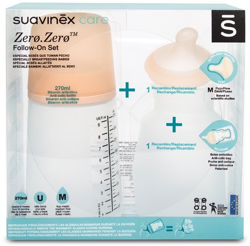 SUAVINEX Pokračujúca sada ZERO ZERO 270 ml Dojčenská fľaša