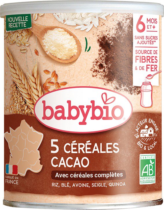 BABYBIO  BIO kaše s kakaem 220 g Nemléčná kaše