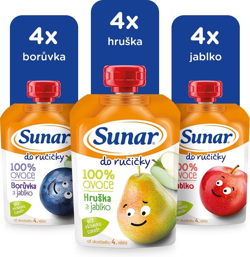 Sunar Do ručičky ovocná kapsička mix príchutí II 12× 100 g Príkrm