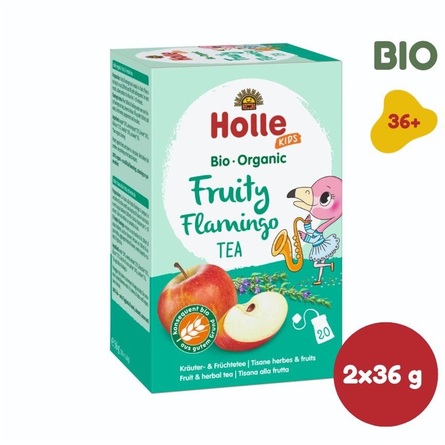 HOLLE Bio Ovocný Flamingo čaj s feniklom 2 × 36 g Detský čaj