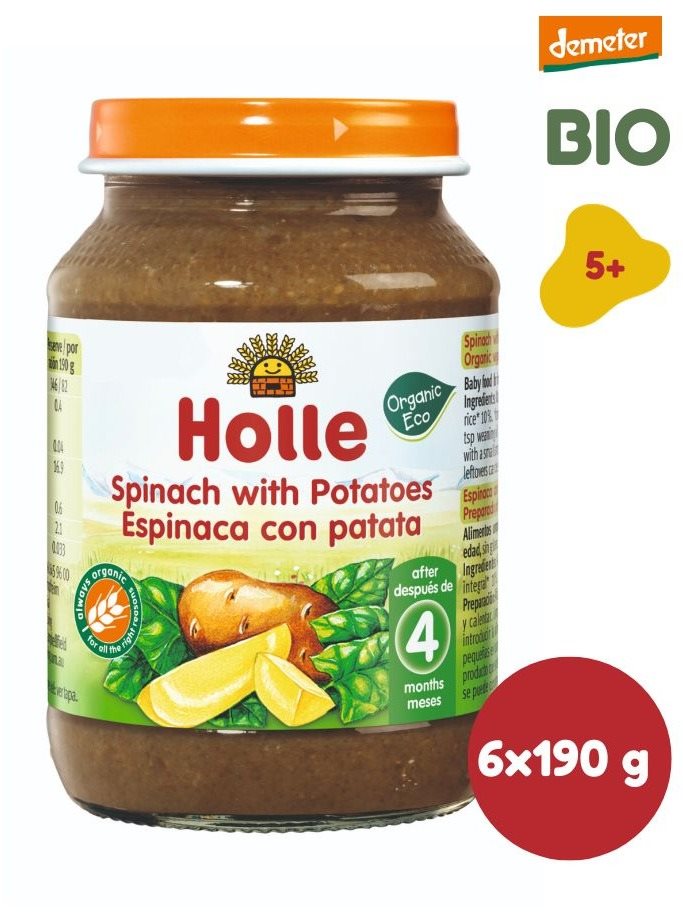 Holle Bio Špenát so zemiakmi 6 ks Príkrm