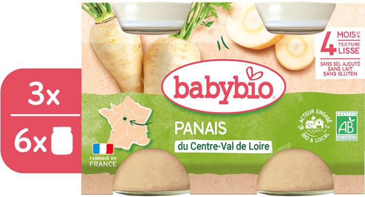 BABYBIO Pastinák 3× (2× 130 g) Příkrm