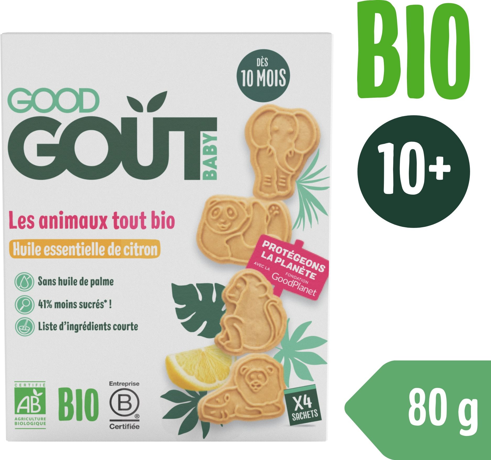 Good Gout BIO Citronová zvířátka 80 g Sušenky pro děti