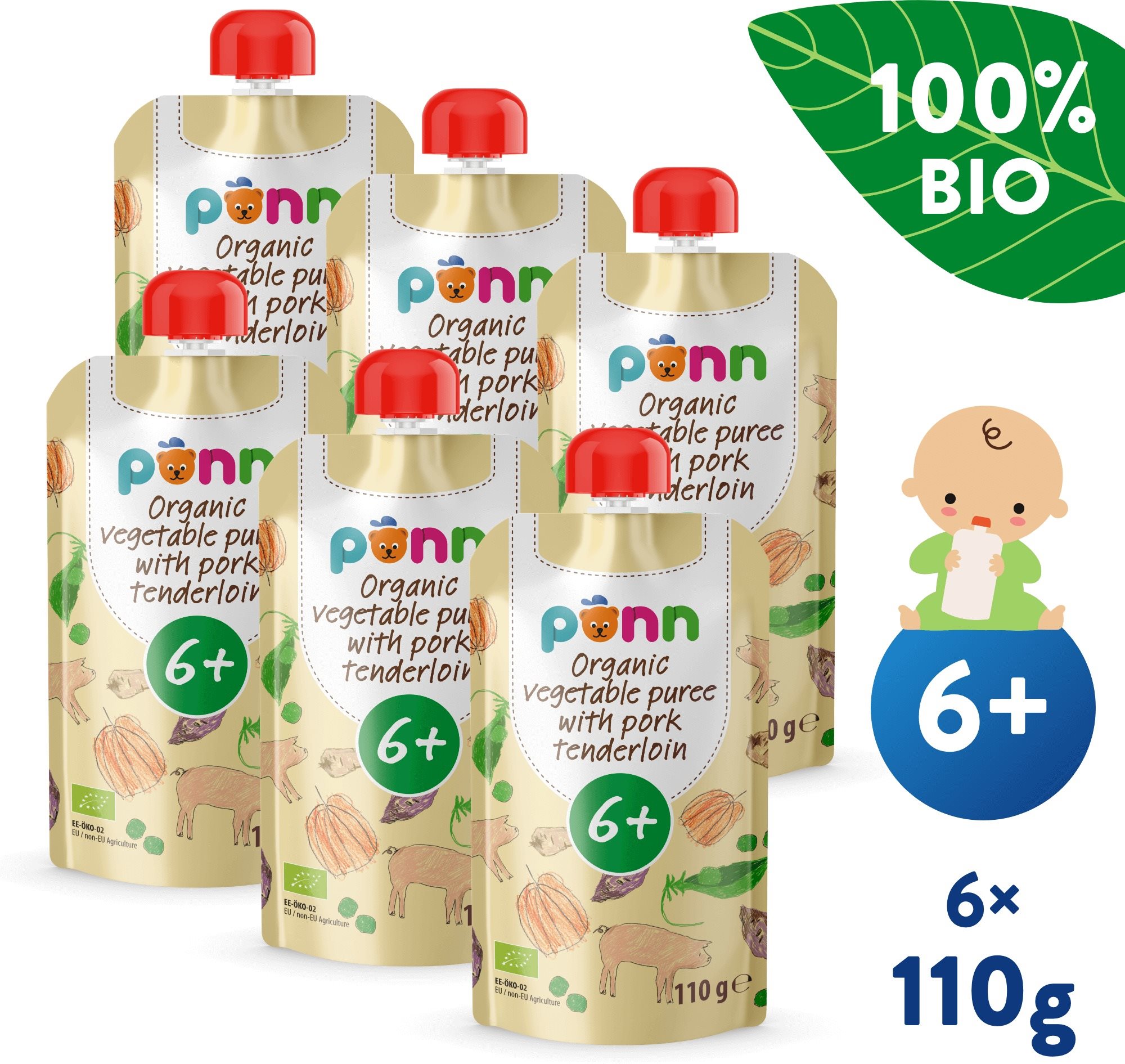 SALVEST Ponn BIO Bravčová panenka so zeleninovým pyré 6× 110 g...