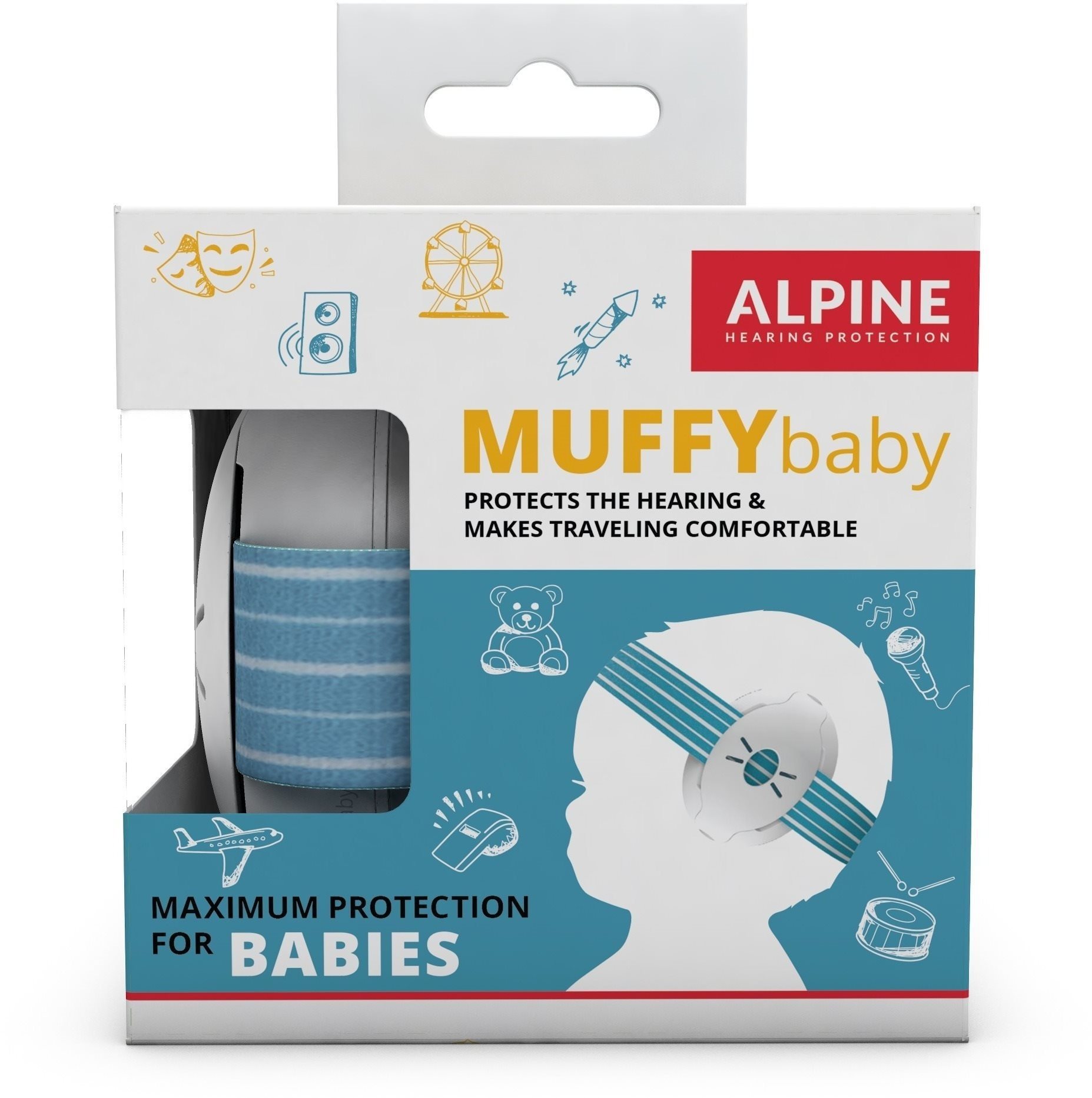 ALPINE Muffy Baby Detské izolačné slúchadlá – modré Chrániče sluchu