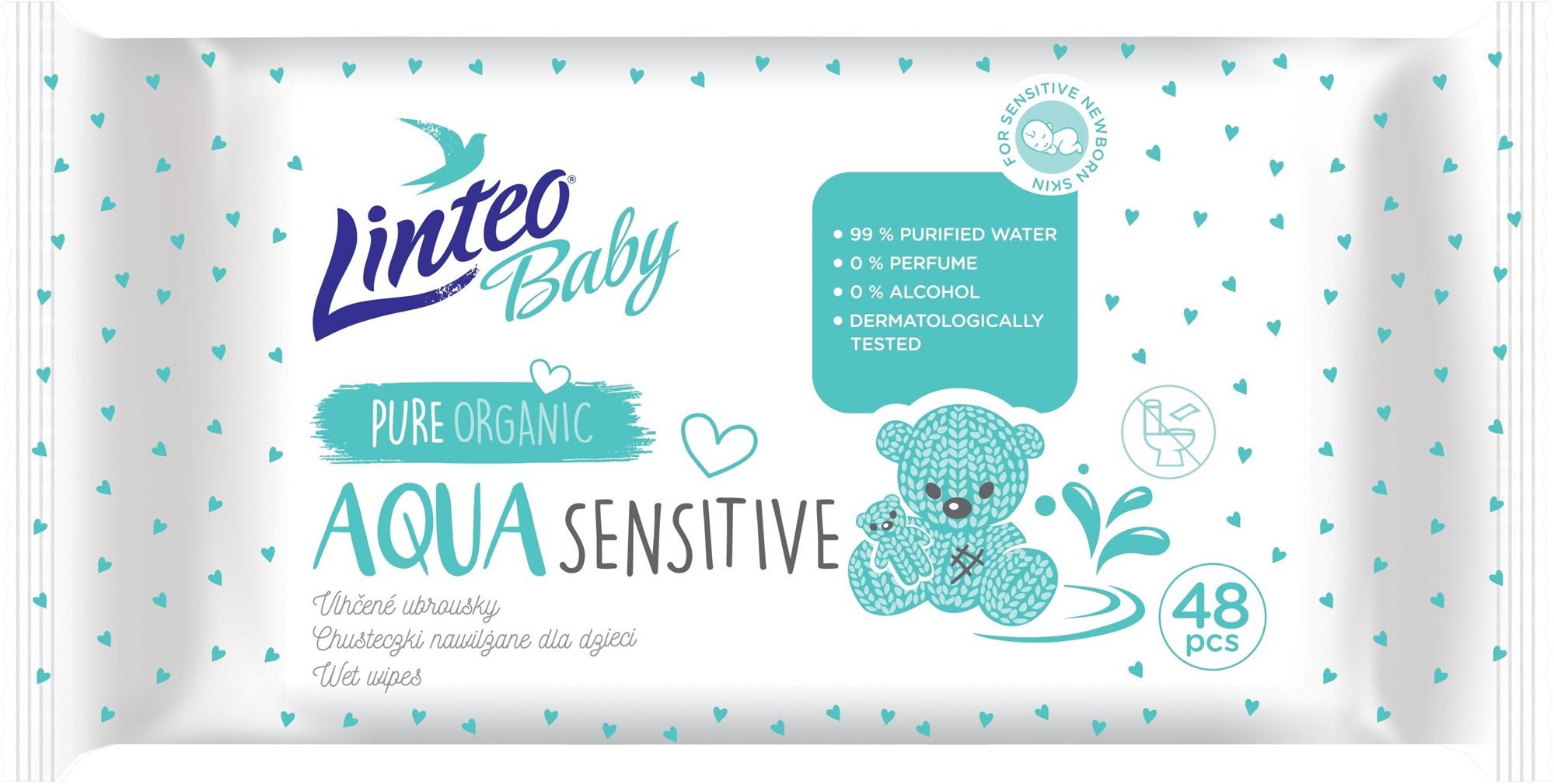 LINTEO Baby AQUA Sensitive 20 × 48 db Popsitörlő