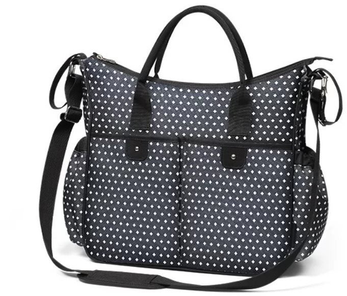 BabyOno Basic SO CITY! – čierna, sivá Prebaľovacia taška na kočík