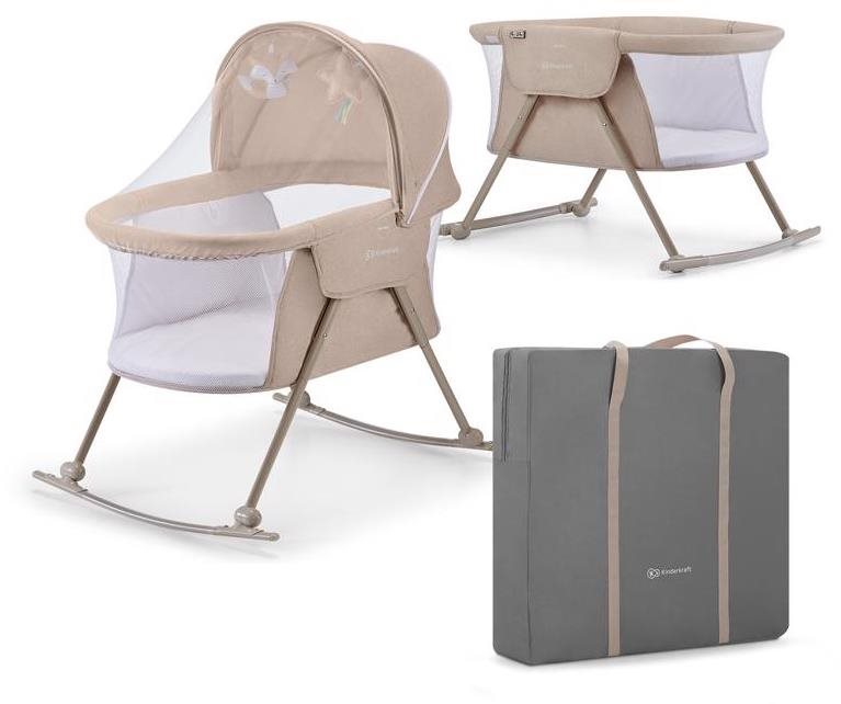 KINDERKRAFT Postieľka detská 3 v 1 Lovi Beige Detská postieľka