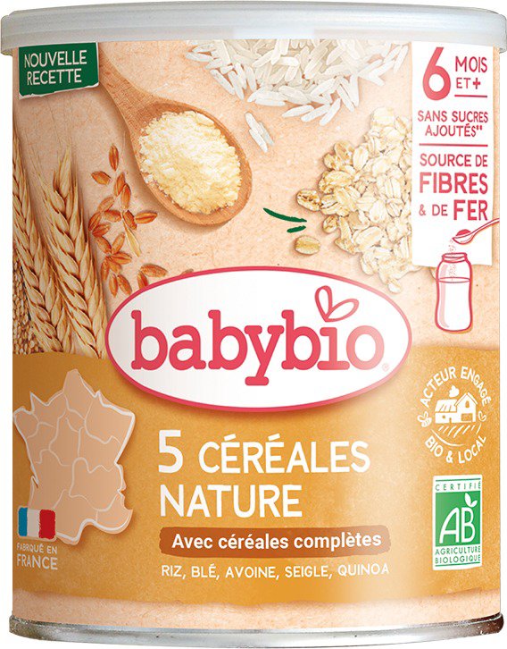BABYBIO Nemléčná vícezrnná obilná kaše 220 g Nemliečna kaša