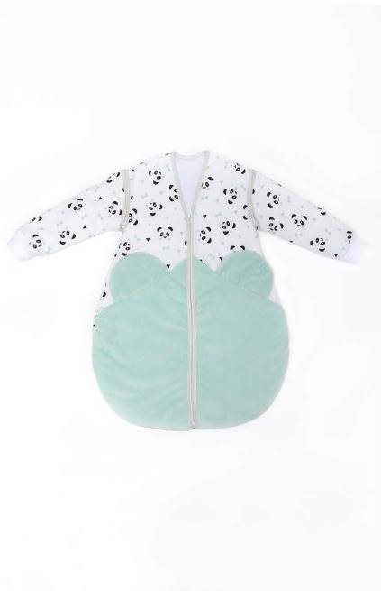 Linden Spací vak Jersey s rukávom 90 cm, panda Spací vak pre bábätko