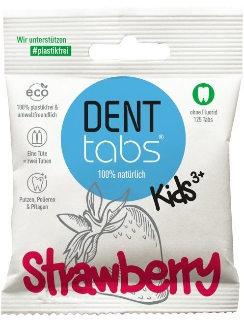 DentTabs dětská zubní pasta v tabletách bez fluoridu jahoda 125 ks...