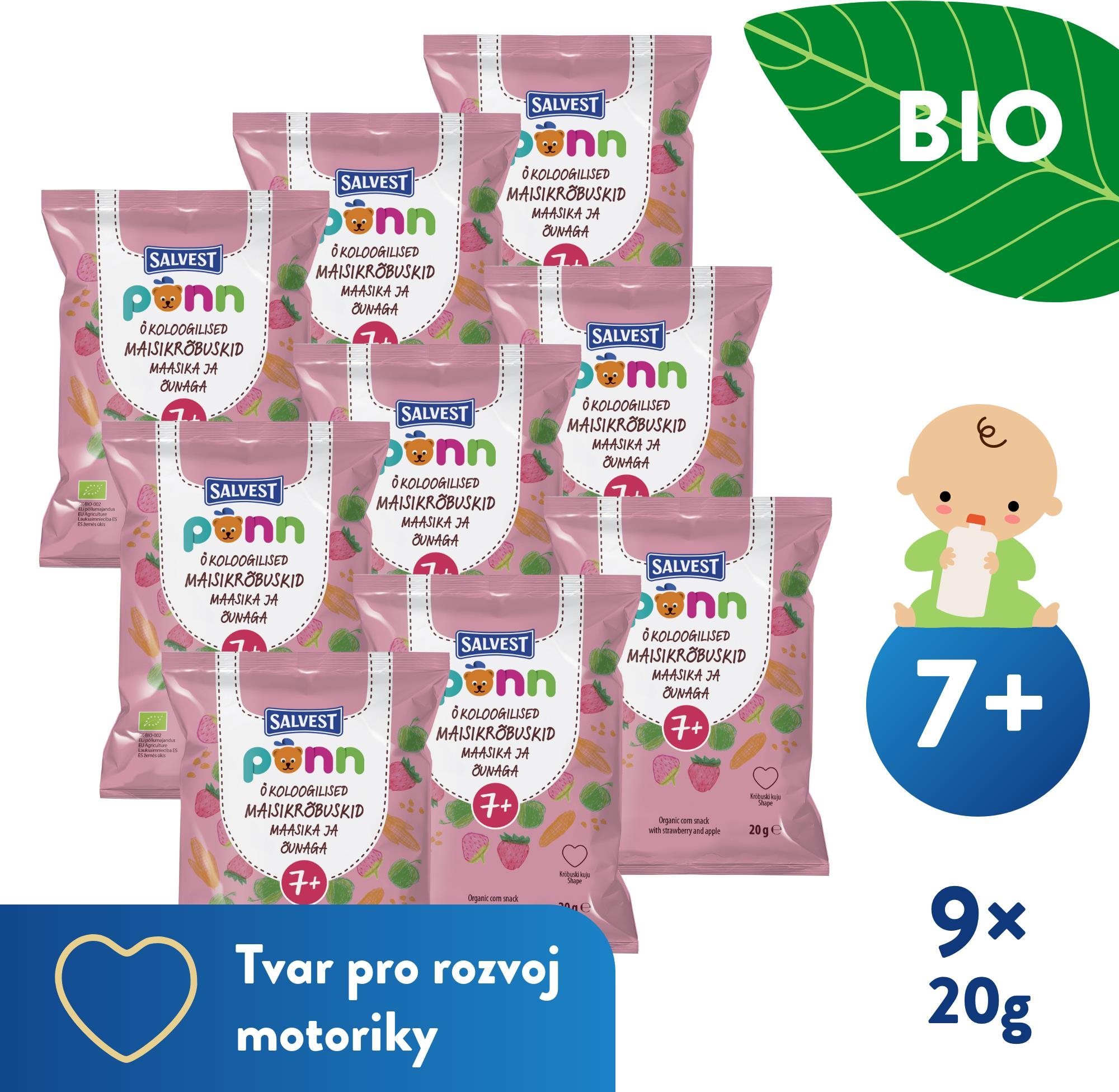 SALVEST Ponn BIO epres rágcsálnivaló, 9× 20 g Gyerek snack