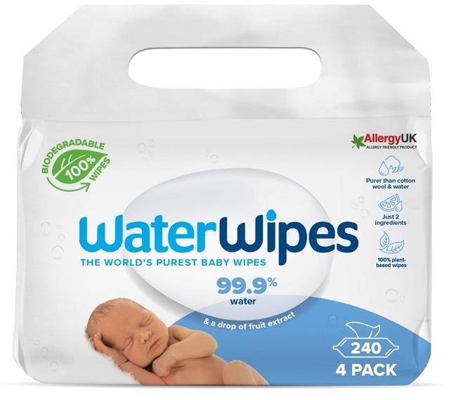Waterwipes 100 % BIO odbúrateľné obrúsky 4× 60 ks Detské vlhčené...