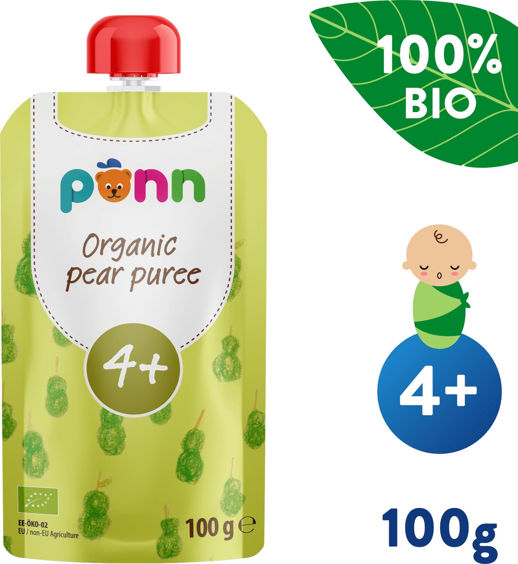 SALVEST Ponn BIO Hruška 100 % (100 g) Kapsička pre deti