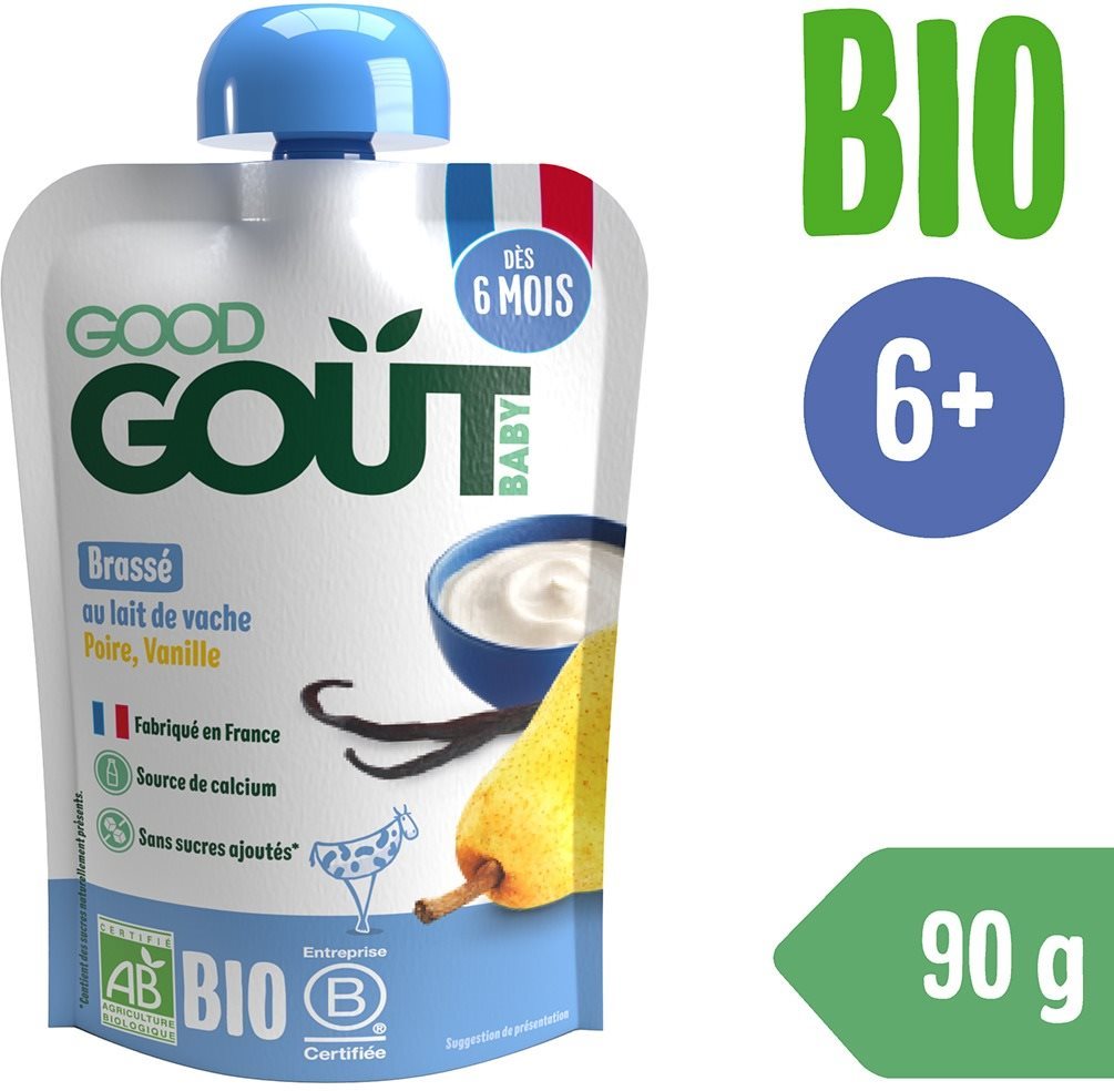 Good Gout BIO Vanilkový dezert s hruškou (90 g) Kapsička pro děti