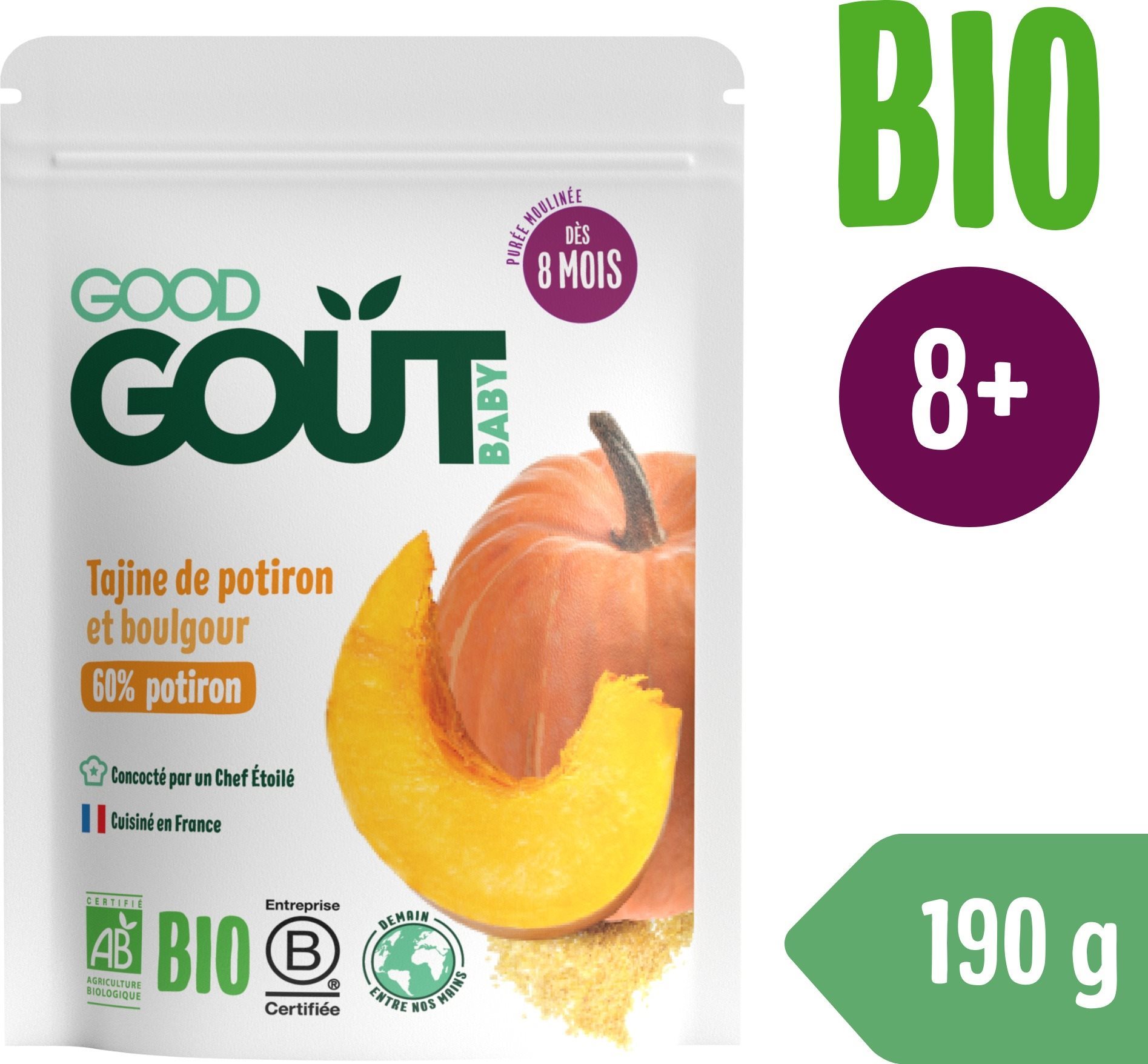 Good Gout BIO sütőtökös tahini bulgurral (190 g) Bébiétel