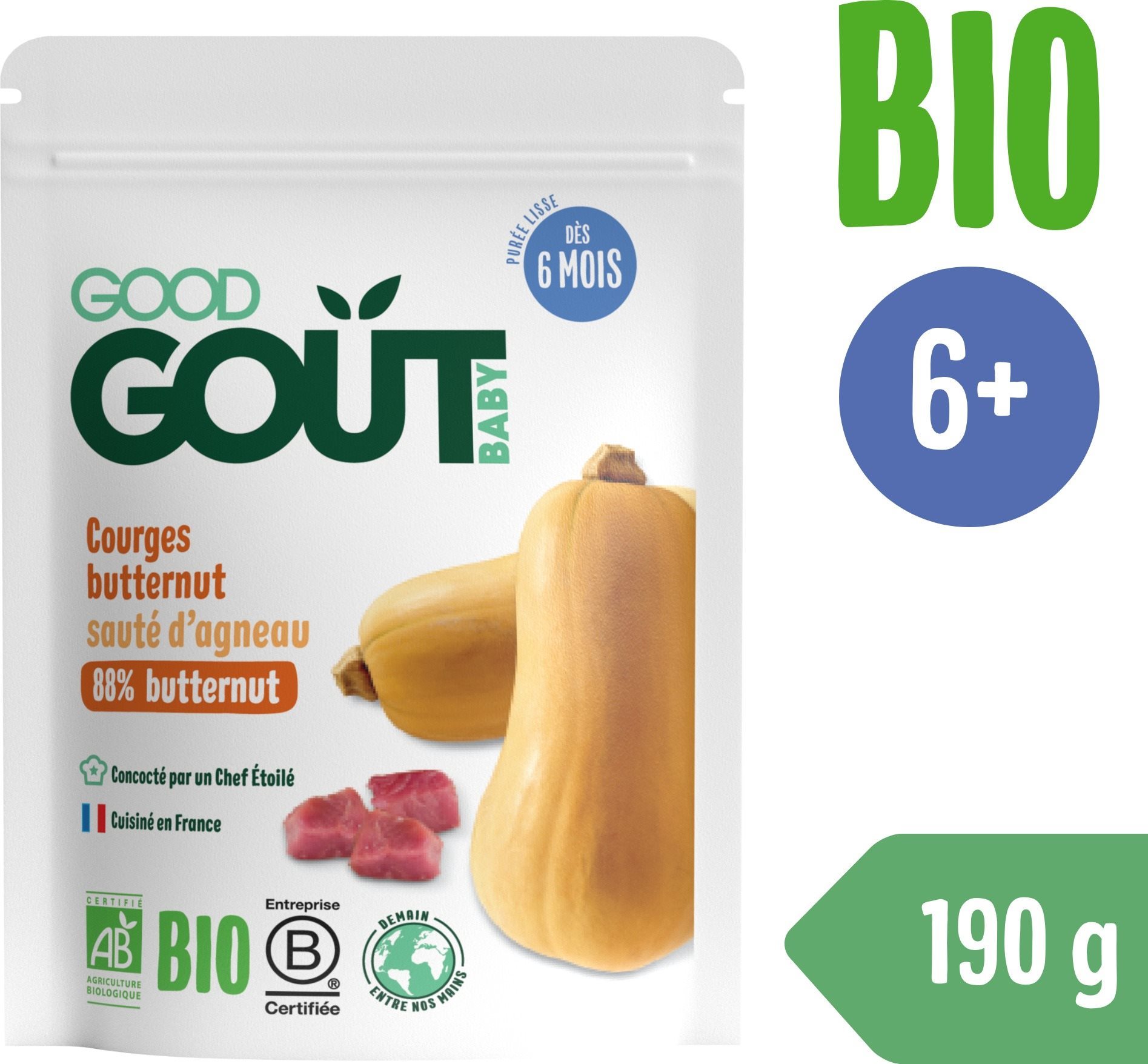 Good Gout BIO Maslová tekvica s jahňacím mäsom (190 g) Príkrm