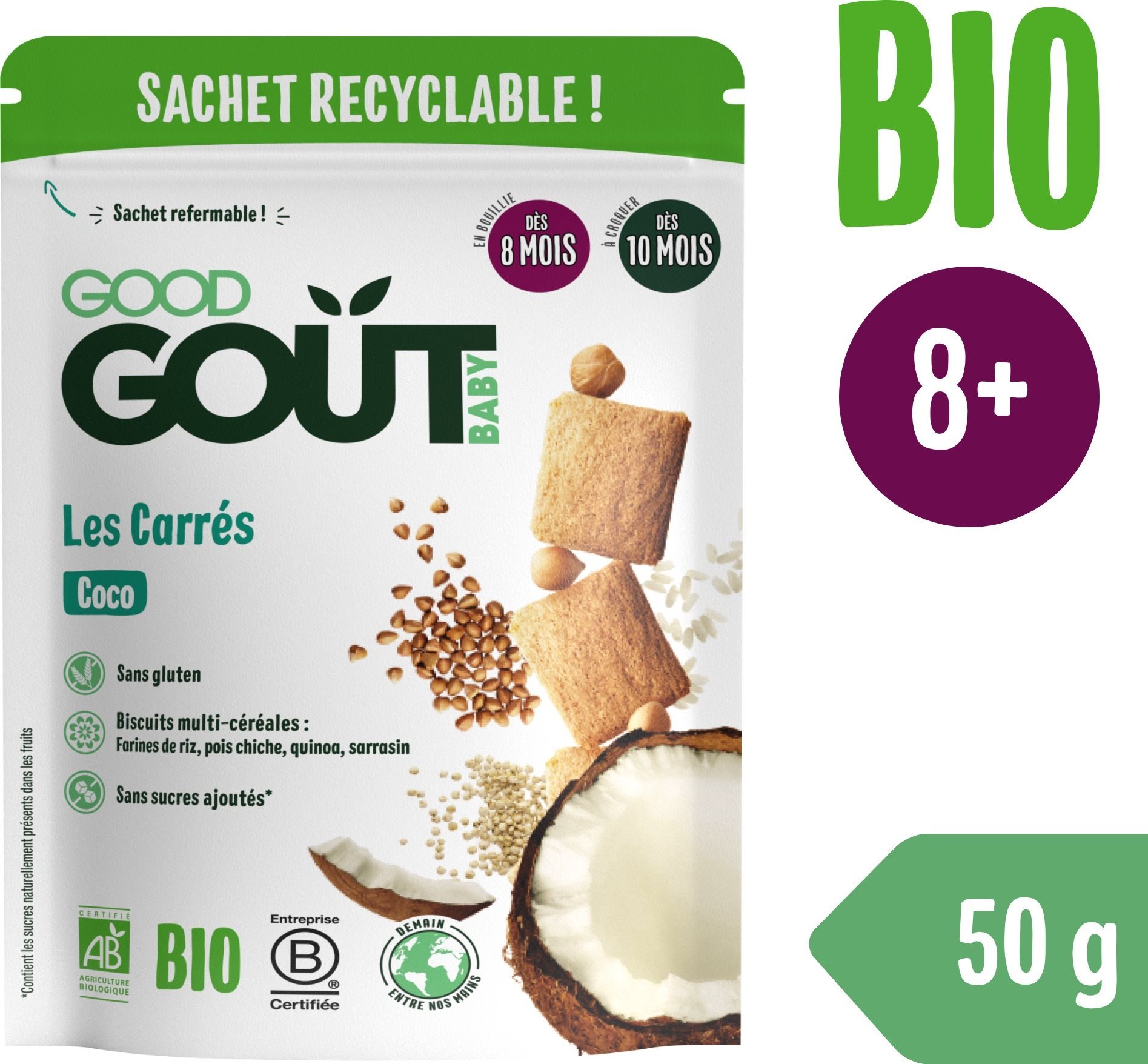 Good Gout BIO Kokosové vankúšiky (50 g) Sušienky pre deti