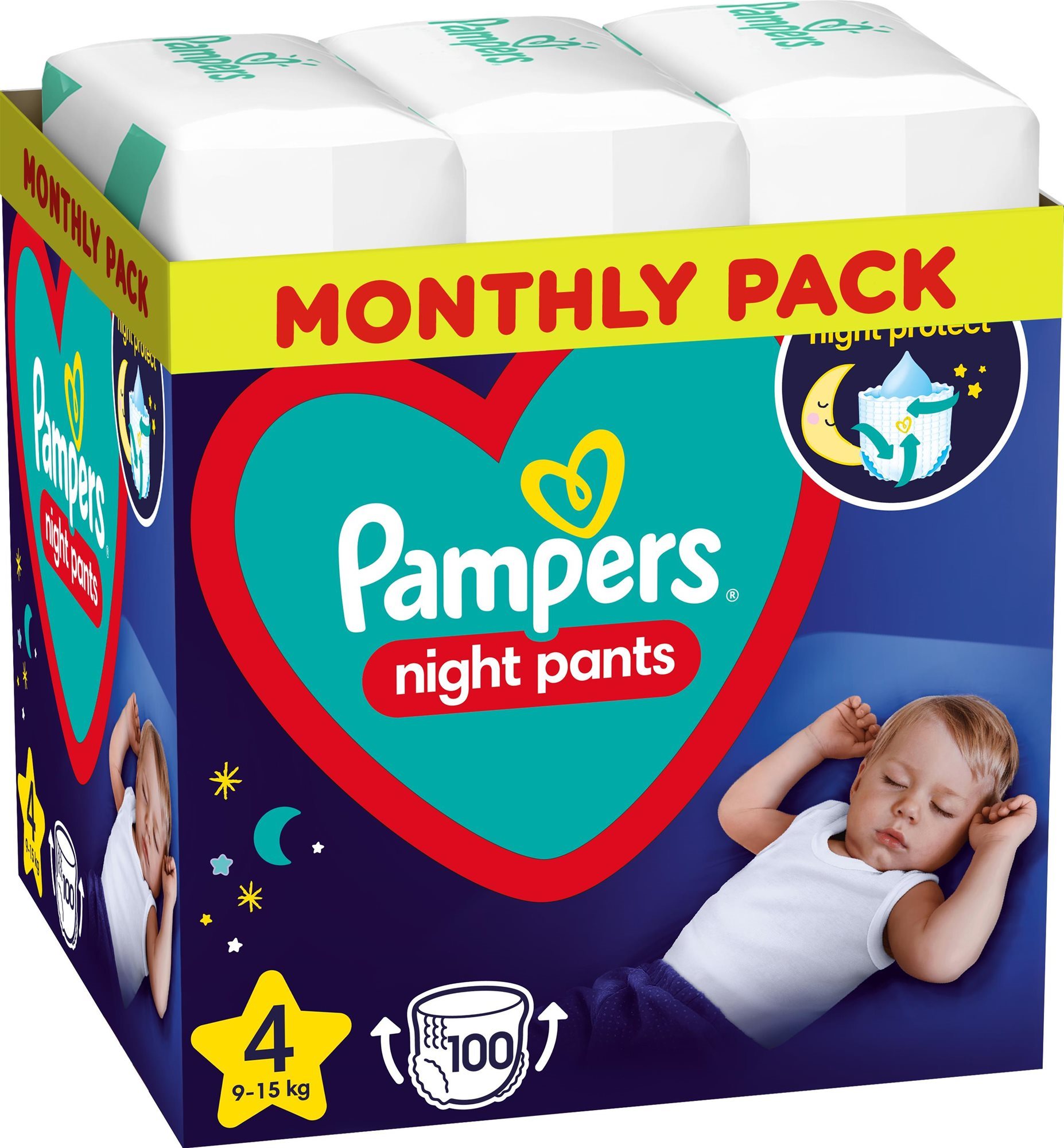 PAMPERS Night Pants vel. 4 (100 ks) Plenkové kalhotky