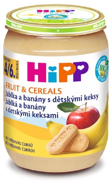 HiPP BIO Jablka a banány s dětskými keksy od uk. 4.-6. měsíce, 190...