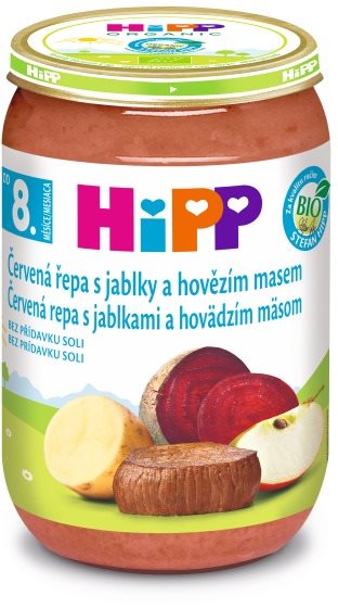 HIPP BIO Červená repa s jablkom a hovädzím mäsom od uk. 7. mesiaca,...