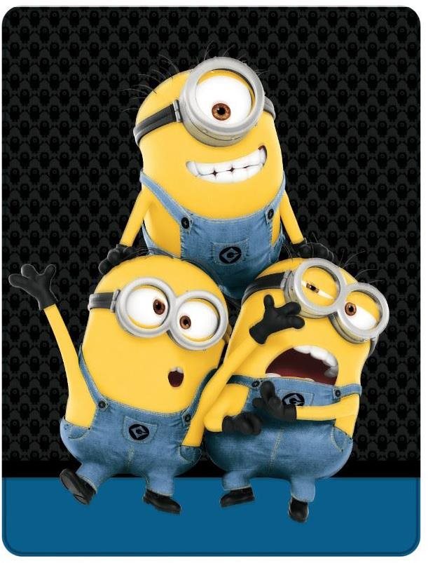 KAUFMANN detská obojstranná auto deka – Minions, 120 × 150 cm Deka