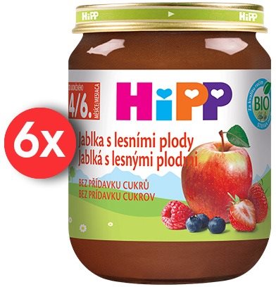 HiPP BIO Jablká s lesnými plodmi 6× 125 g Príkrm