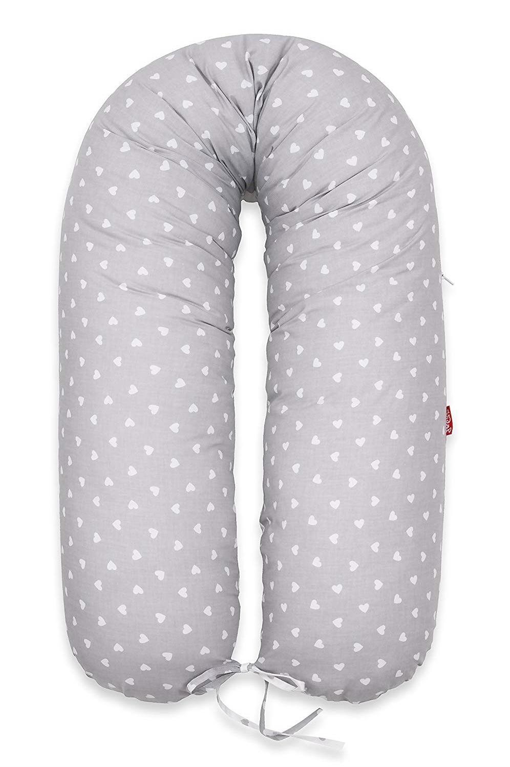 SCAMP vankúš na dojčenie Little Heart White Gray Dojčiaci vankúš