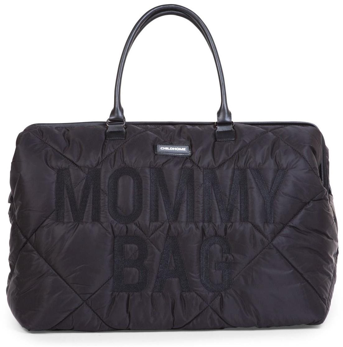 CHILDHOME Mommy Bag Puffered Black Prebaľovacia taška na kočík